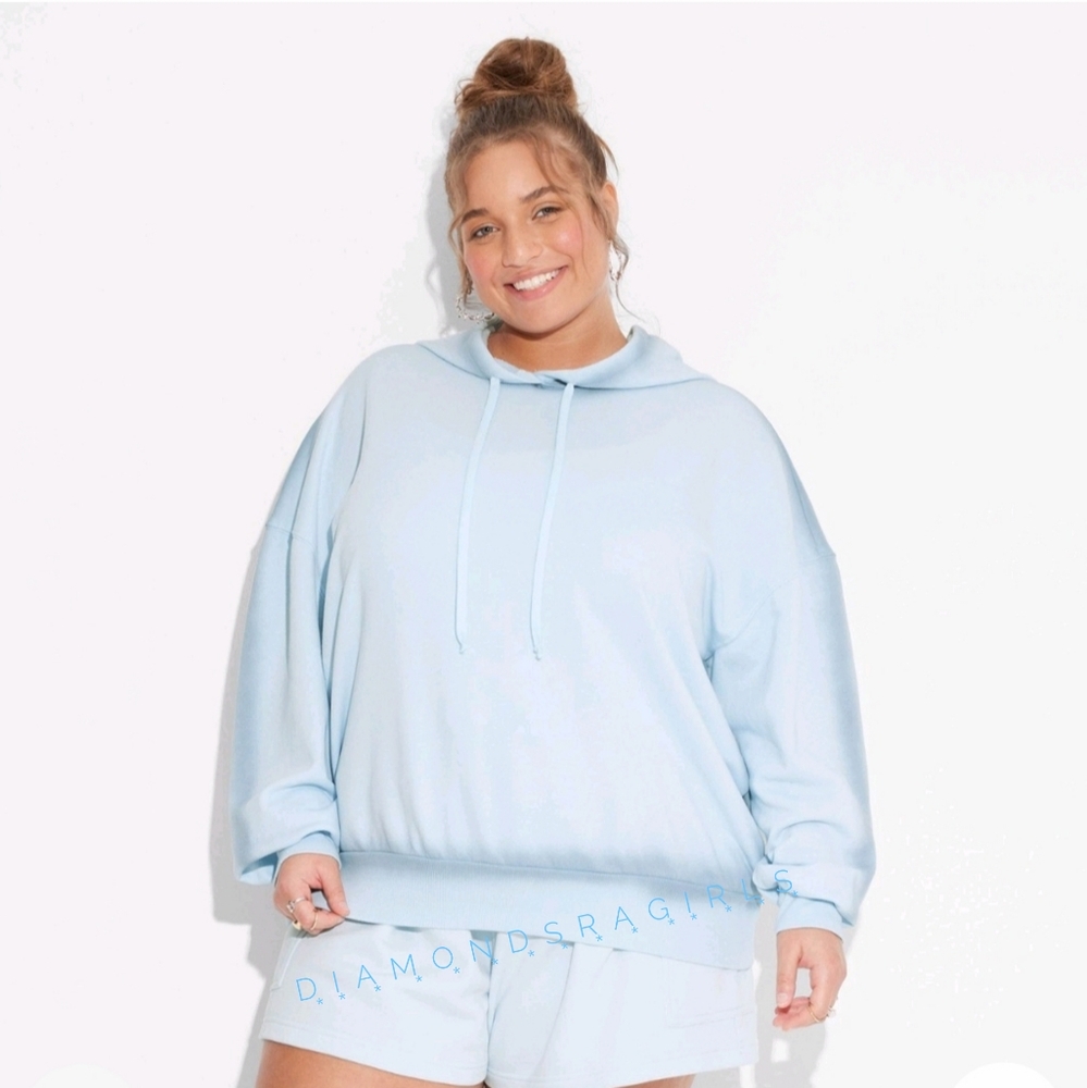 Wild Fable™ Oversized Hoodie Sweatshirt Baby Blue Plus Size 1X NWT